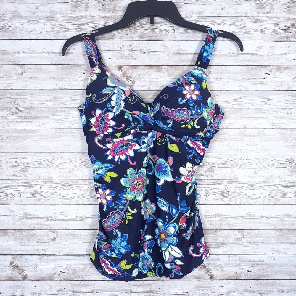 Anne Cole Swim Suit Top 34d 32dd Padded Underwire 983